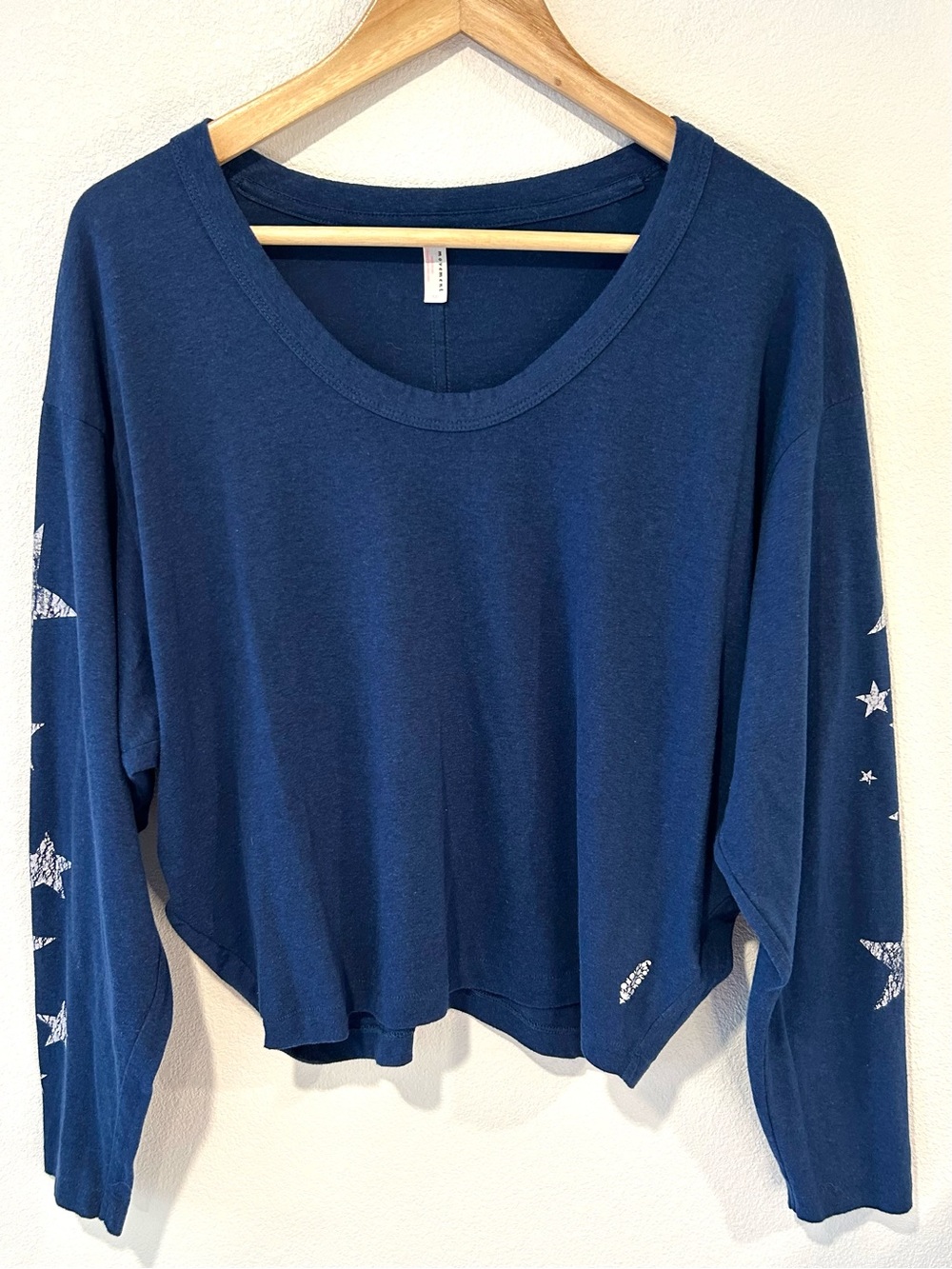 Free People FP Movement Dolman Batwing Sweatshirt Navy Soft Cozy Workout Size S